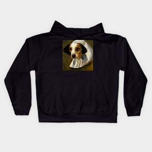 Puppy with the Pearl Earring Kids Hoodie